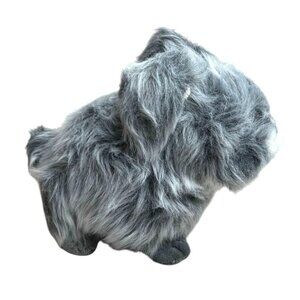 Ganz Webkinz Gray & White Fluffy Angora Bunny Plush Stuffed Animal Toy